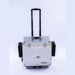 Suitcase with wheels, Brush Silver